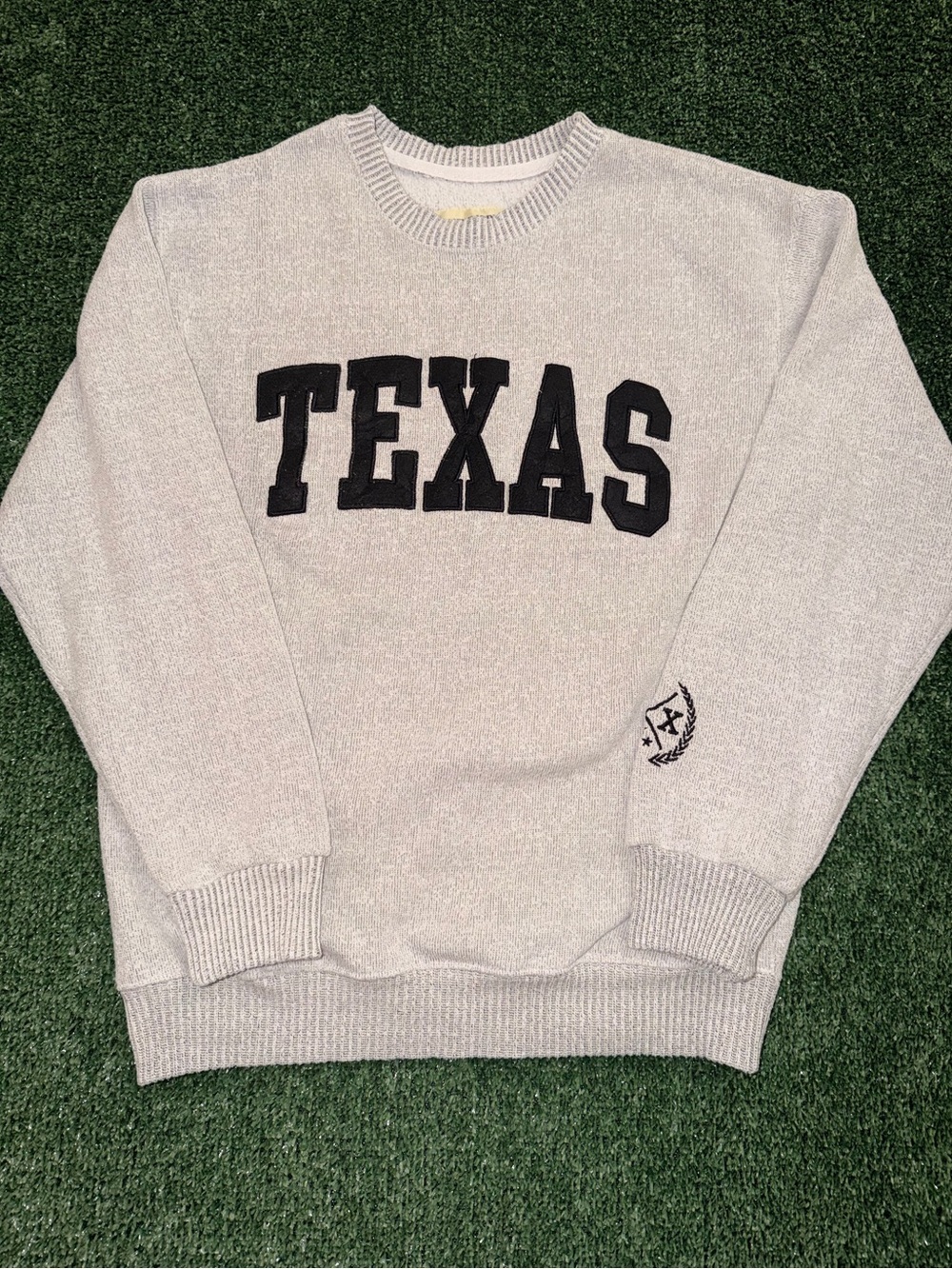 New York Popular Texas Crewneck Unisex Sweatshirt Gray Black Size L